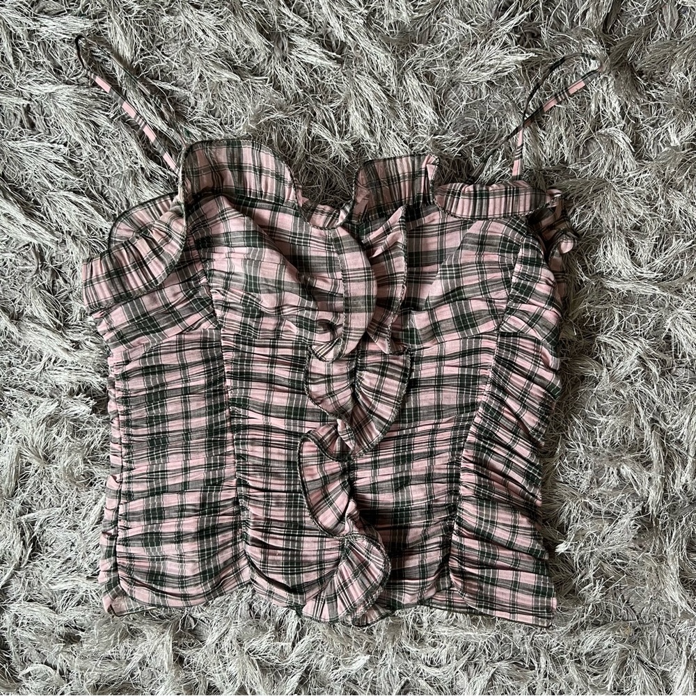 Marc Jacobs Pink and Black Plaid Camisole